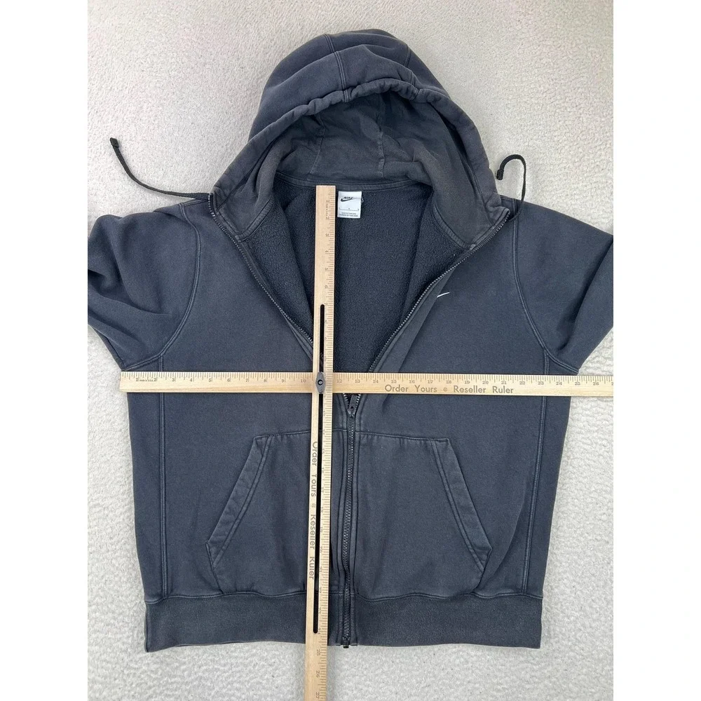 Nike Mens Club Fleece Full Zip Hoodie Black Swoosh Sweatshirt BV2455-010 L
